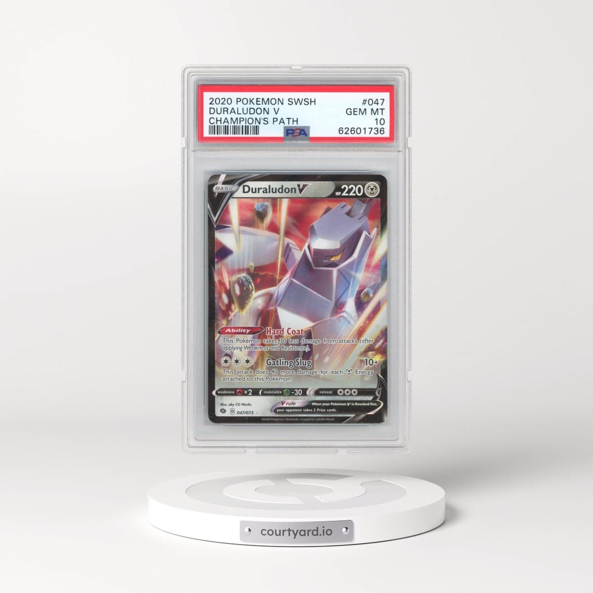 2020 Pokémon Sword & Shield Champion's Path #047 Duraludon V - Holo (PSA 10 GEM MINT)