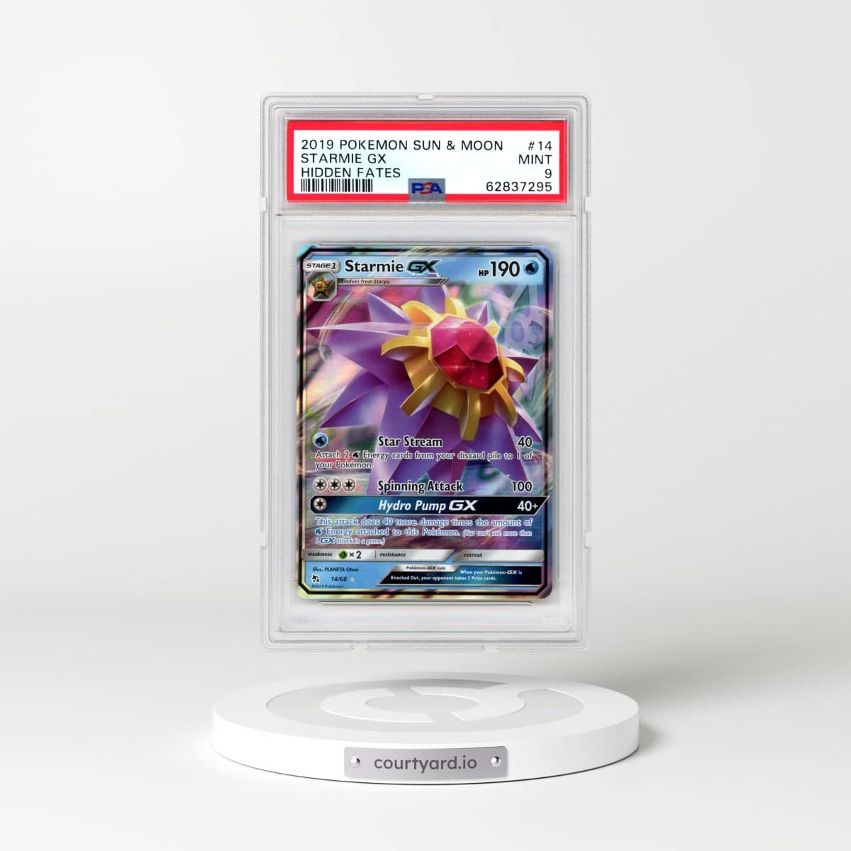 2019 Pokémon Sun & Moon Hidden Fates #14 Starmie GX - Holo (PSA 9 MINT)