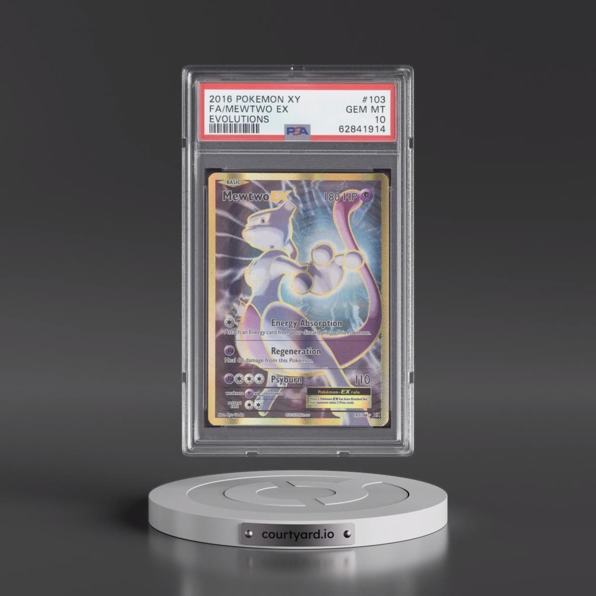 2016 Pokémon XY Evolutions #103 Mewtwo EX - Holo Full Art (PSA 10 GEM MINT)