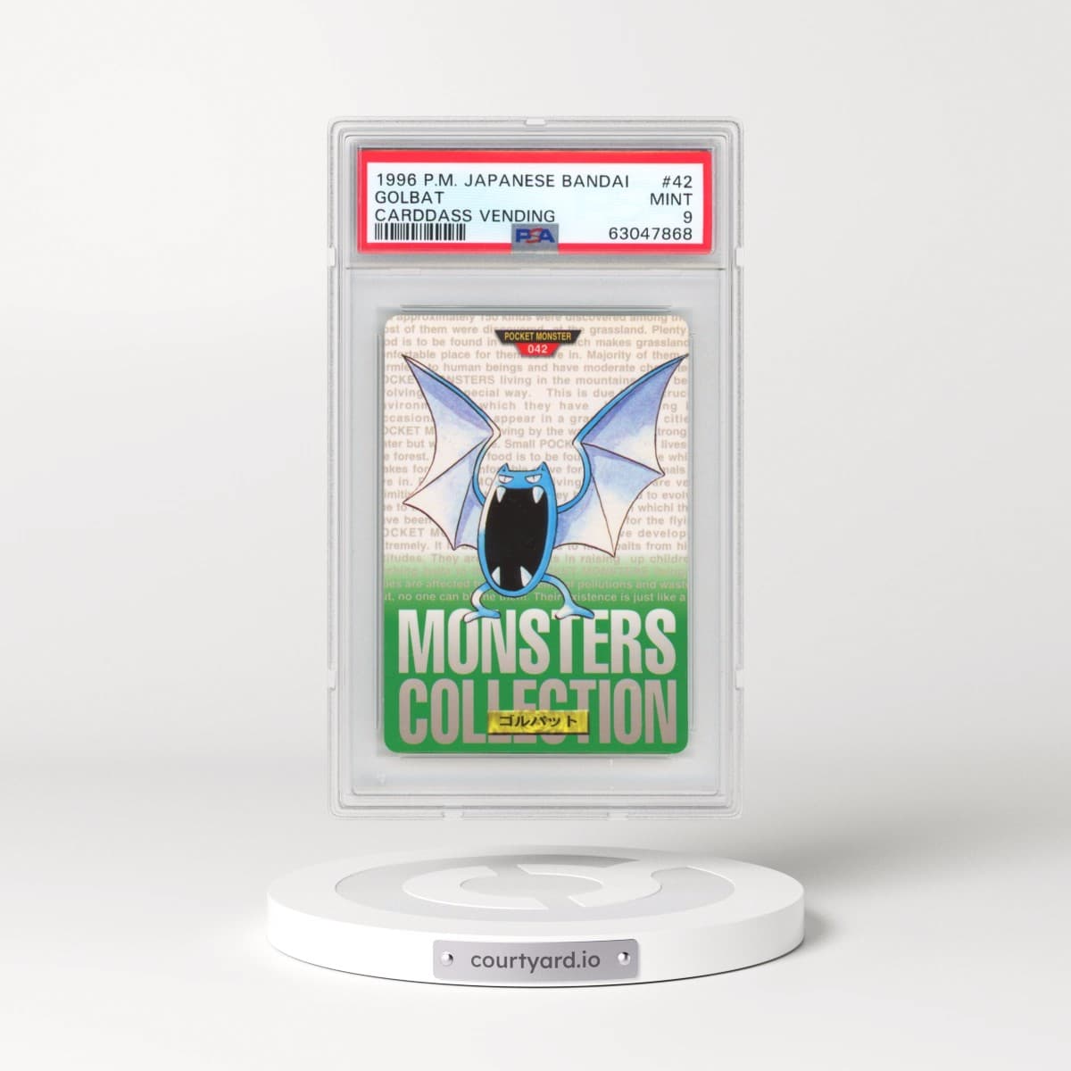 1996 Pokémon Bandai Carddass Vending #42 Golbat (PSA 9 MINT)