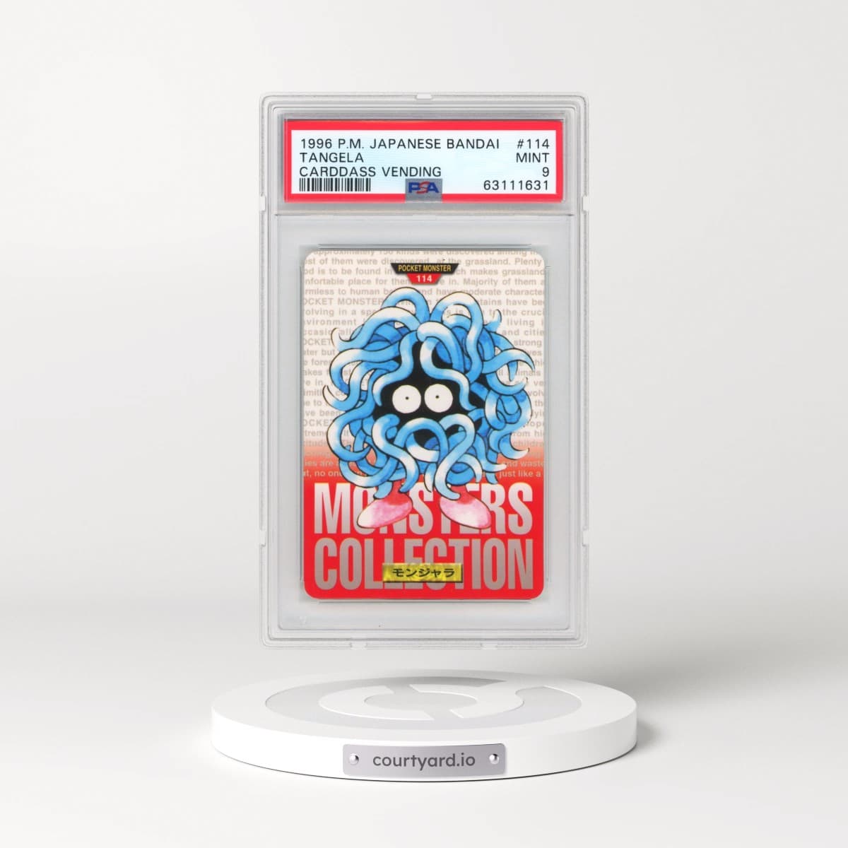 1996 Pokémon Bandai Carddass Vending #114 Tangela (PSA 9 MINT)