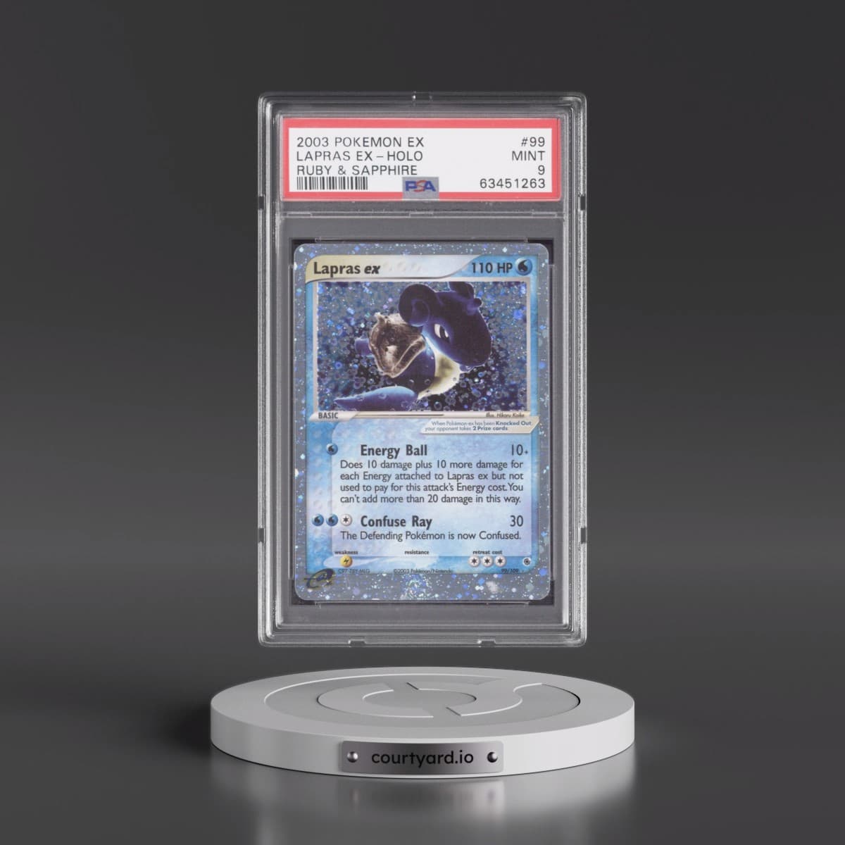 2003 Pokémon EX Ruby & Sapphire #99 Lapras EX - Holo Holo (PSA 9 MINT)