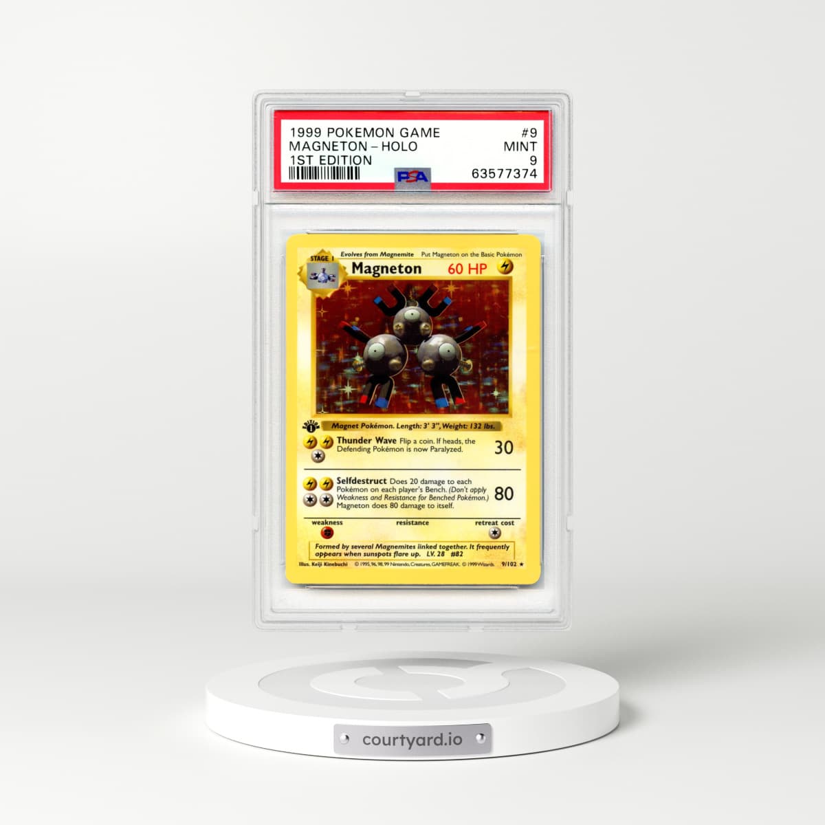 1999 Base Set #9 Magneton - 1st Edition Shadowless Holo (PSA 9 MINT)