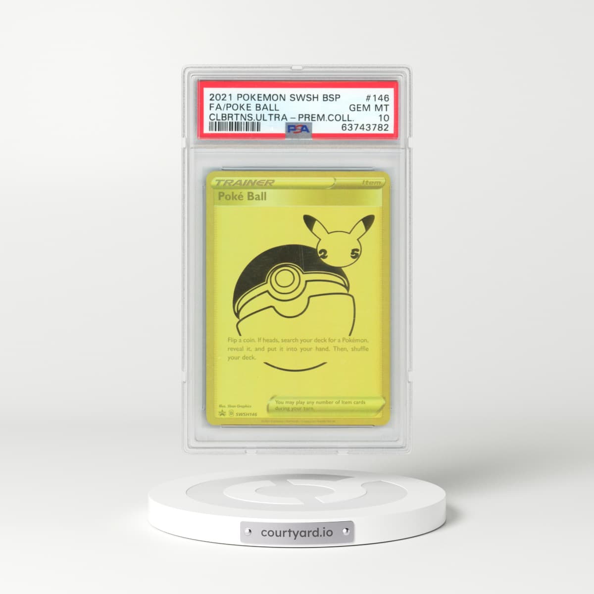 2021 Pokémon Swsh Black Star Promo #146 Poke Ball - Full Art Celebrations Ultra-Premium Collection (PSA 10 GEM MINT)