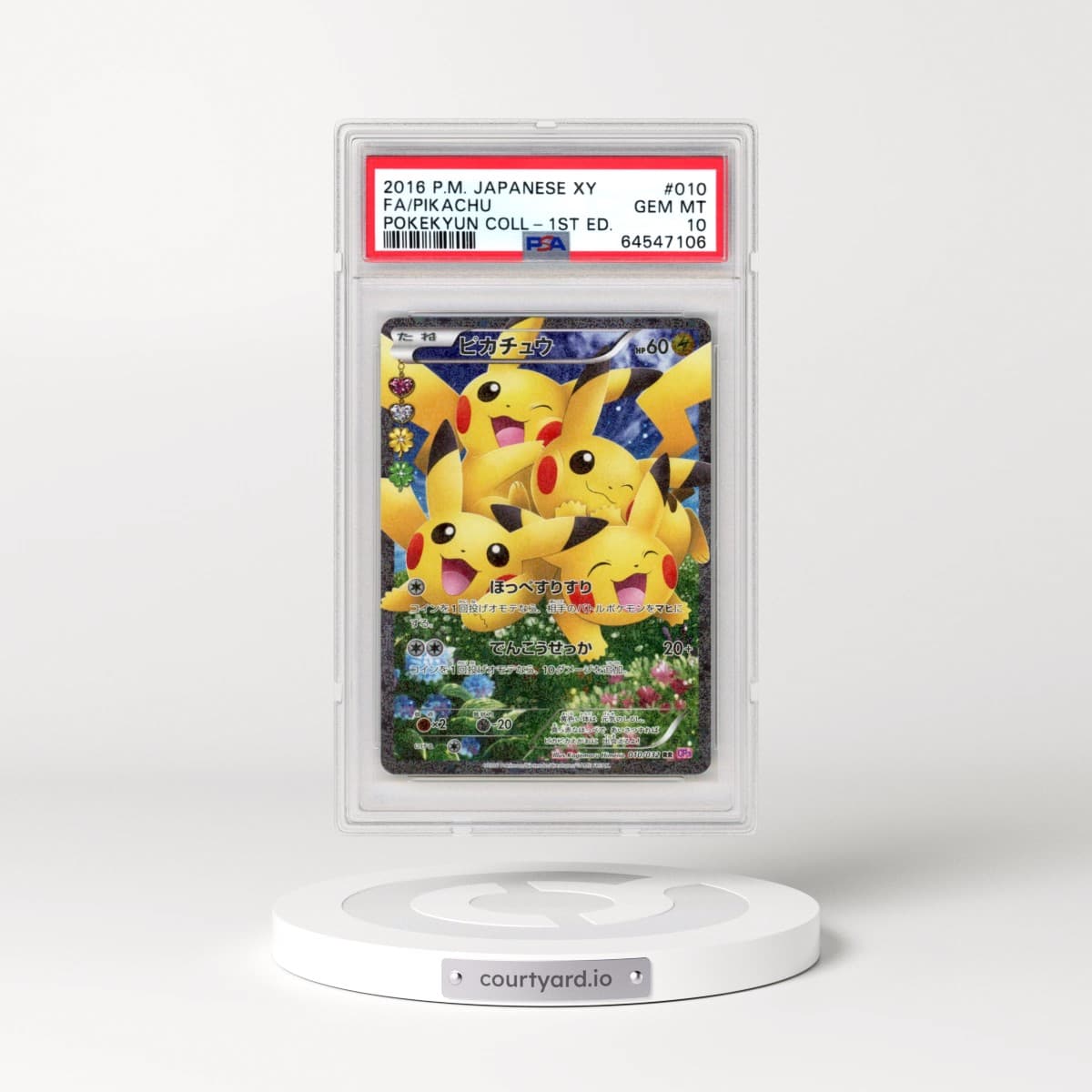 2016 Pokémon XY Pokekyun Collection #010 Pikachu - 1st Edition Full Art (PSA 10 GEM MINT)