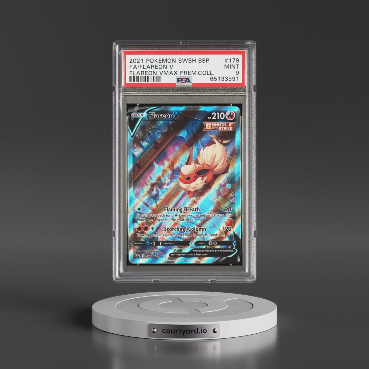 2021 Pokémon Swsh Black Star Promo #179 Flareon V - Holo Full Art Flareon Vmax Premium Collection (PSA 9 MINT)