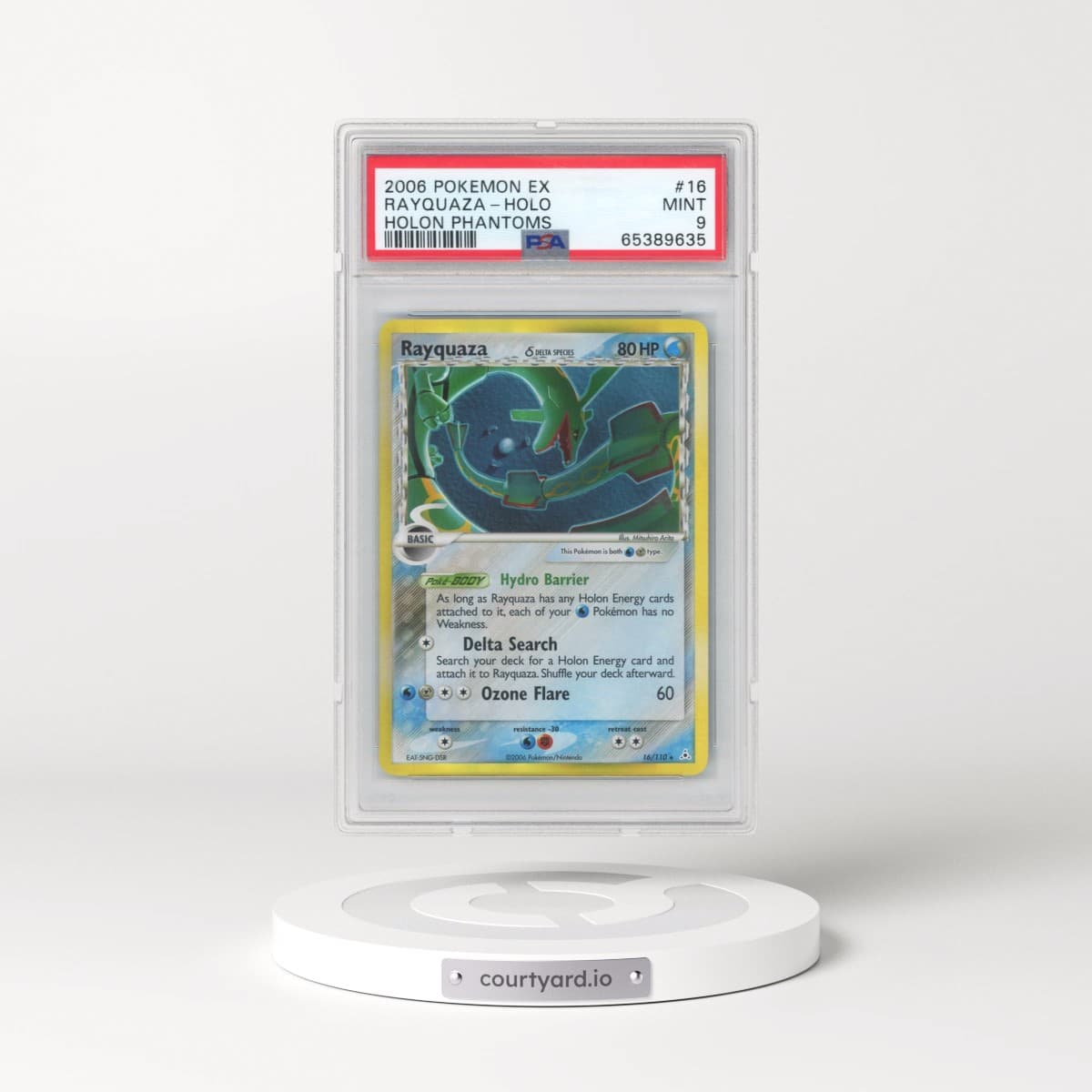2006 Pokémon EX Holon Phantoms #16 Rayquaza - Holo (PSA 9 MINT)