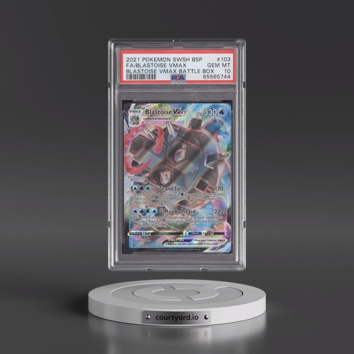 2021 Pokémon Swsh Black Star Promo #103 Blastoise Vmax - Full Art Blastoise Vmax Battle Box (PSA 10 GEM MINT)