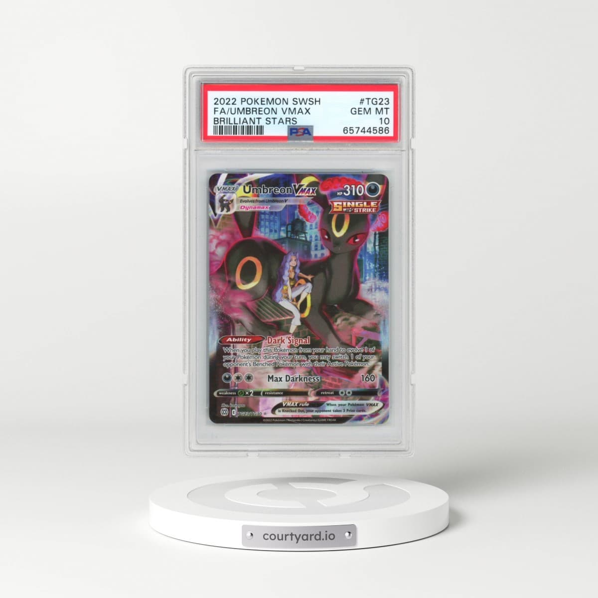 2022 Pokémon Sword & Shield Brilliant Stars #TG23 Umbreon Vmax - Full Art (PSA 10 GEM MINT)