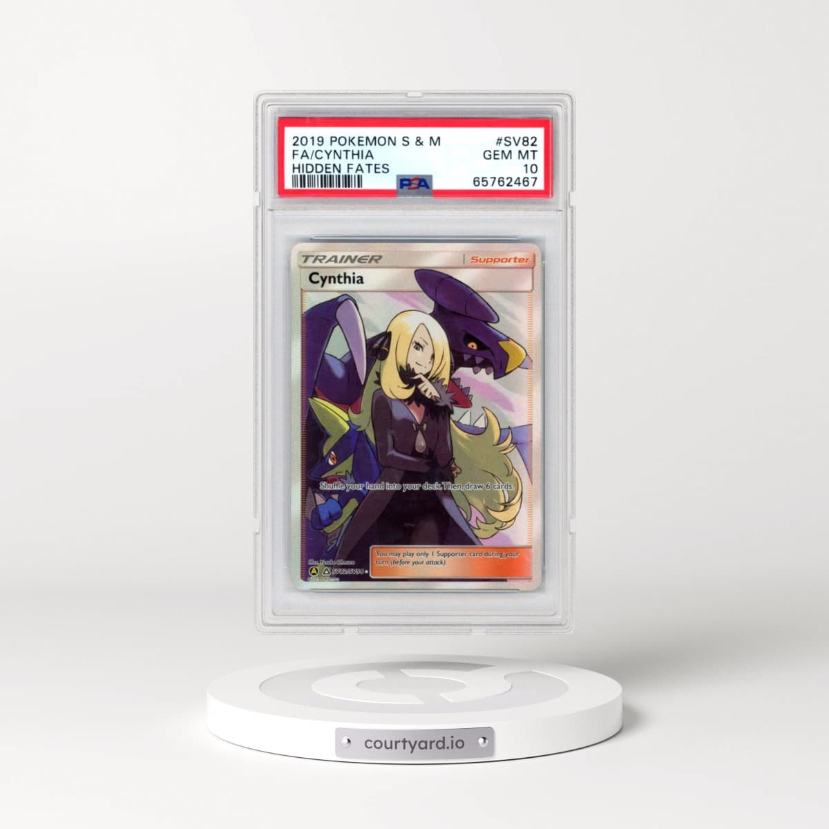 2019 Pokémon Sun & Moon Hidden Fates #SV82 Cynthia - Full Art (PSA 10 GEM MINT)