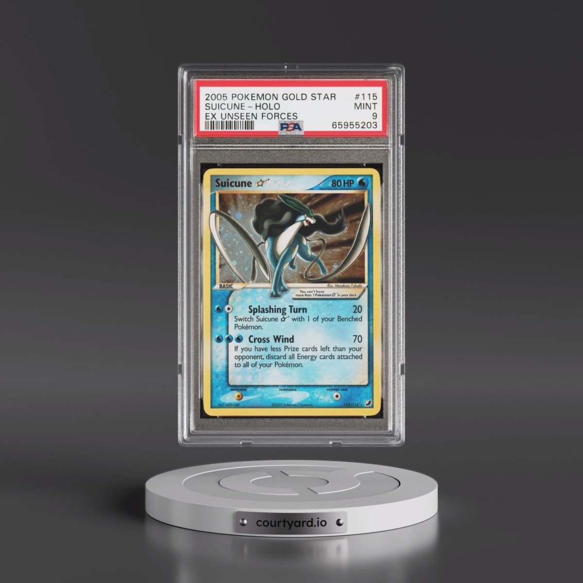 2005 Pokémon EX Unseen Forces #115 Suicune - Holo Gold Star (PSA 9 MINT)