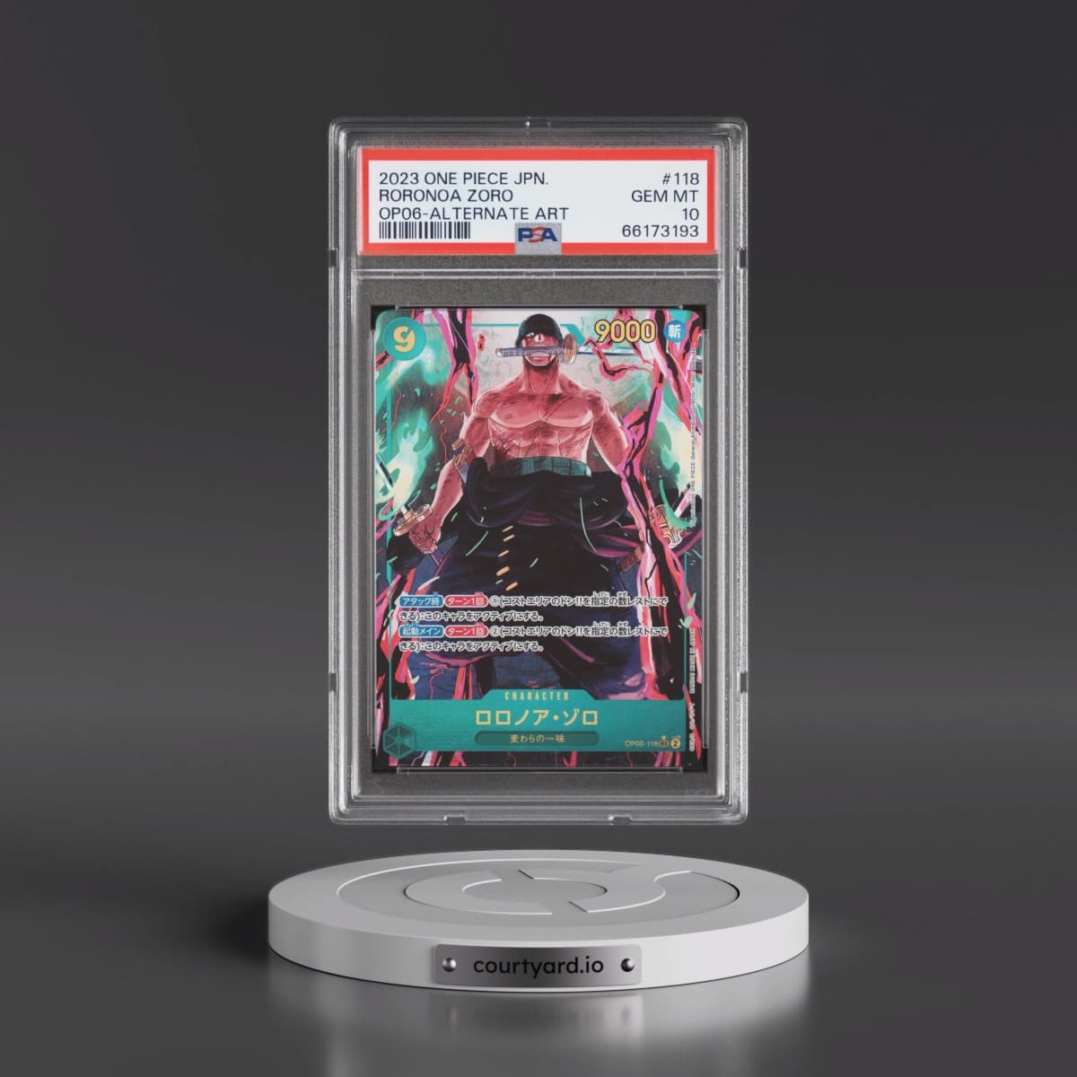 2023 One Piece Japanese OP06-Wings of the Captain #118 Roronoa Zoro - Alternate Art (PSA 10 GEM MINT)