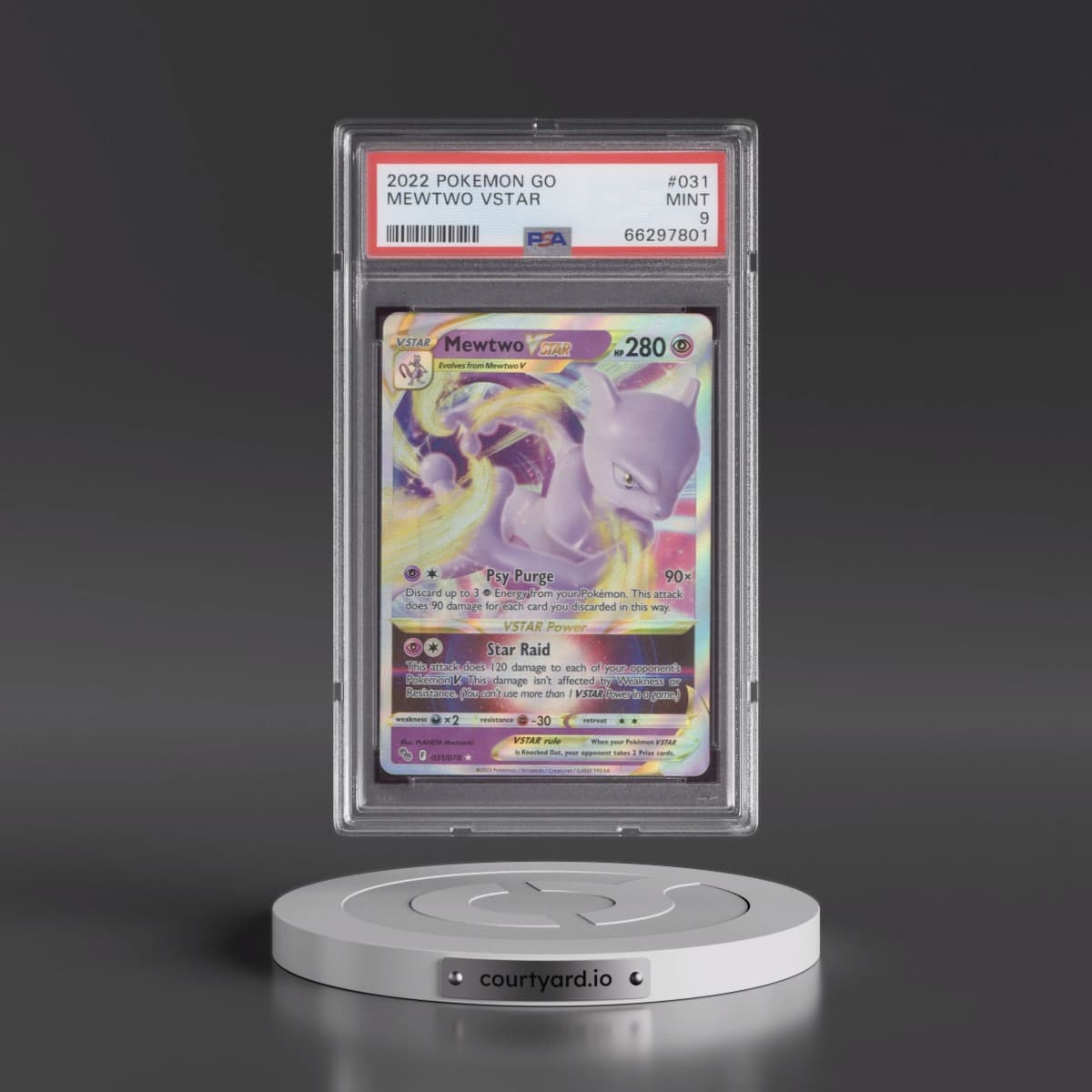 2022 Pokémon Go #031 Mewtwo Vstar (PSA 9 MINT)