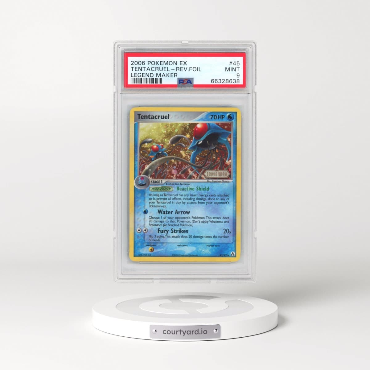 2006 Pokémon EX Legend Maker #45 Tentacruel - Reverse Foil (PSA 9 MINT)