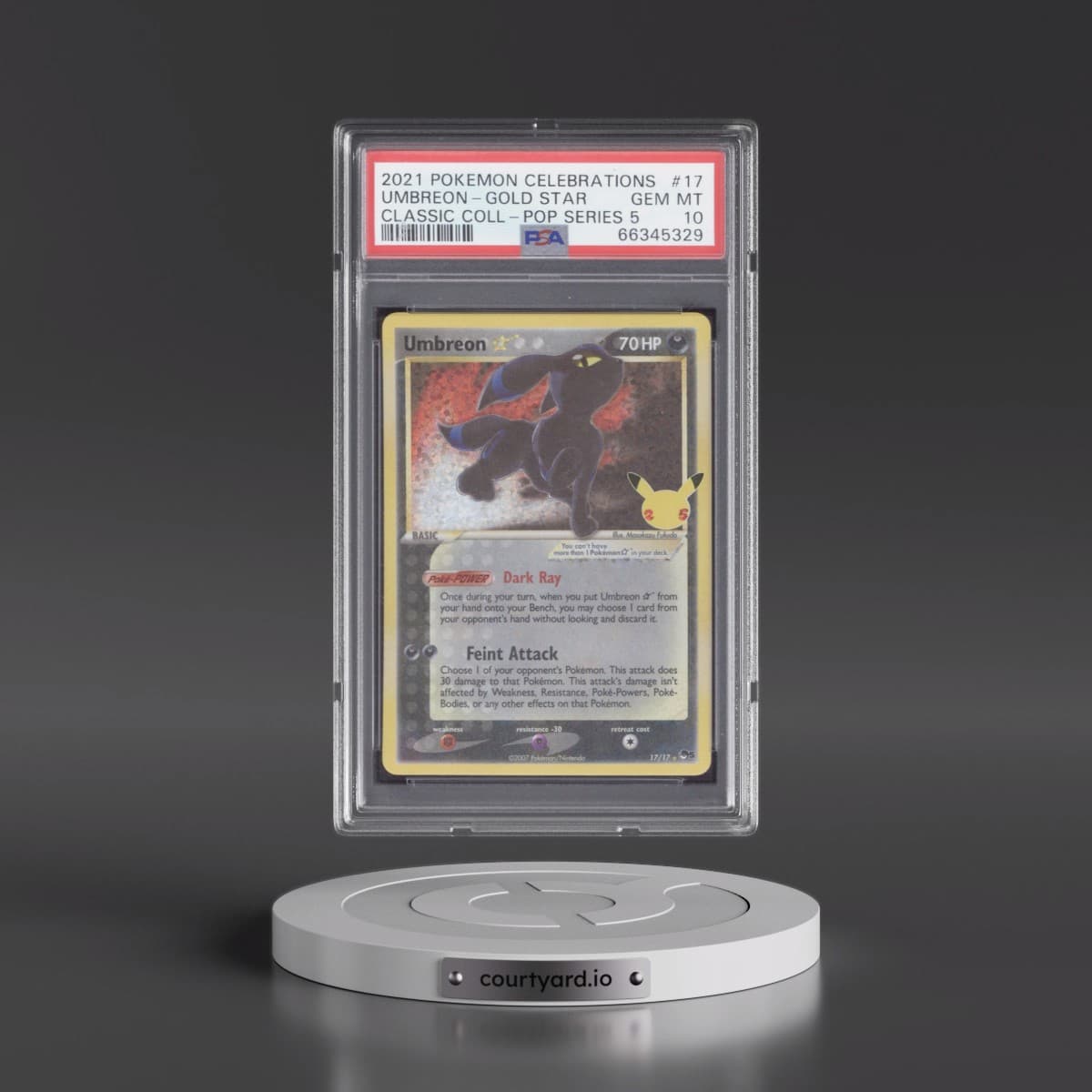 2021 Pokémon Celebrations Classic Collection #17 Umbreon-Gold Star (PSA 10 GEM MINT)