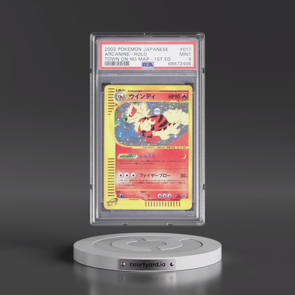 2002 Pokémon the Town on No Map #017 Arcanine - 1st Edition Holo (PSA 9 MINT)