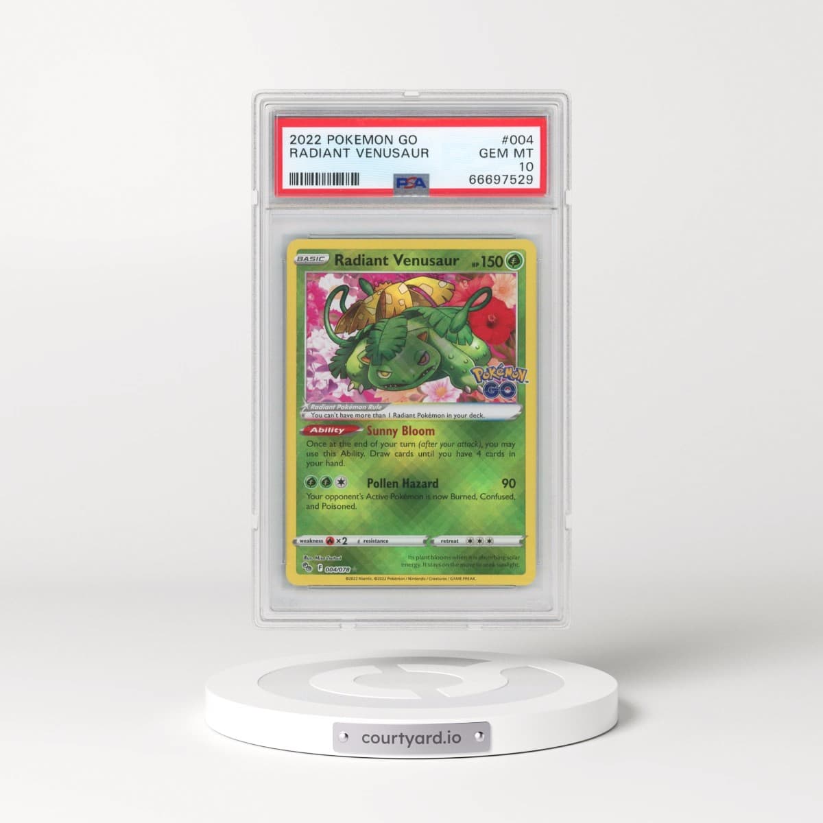 2022 Pokémon Go #004 Radiant Venusaur - Holo (PSA 10 GEM MINT)
