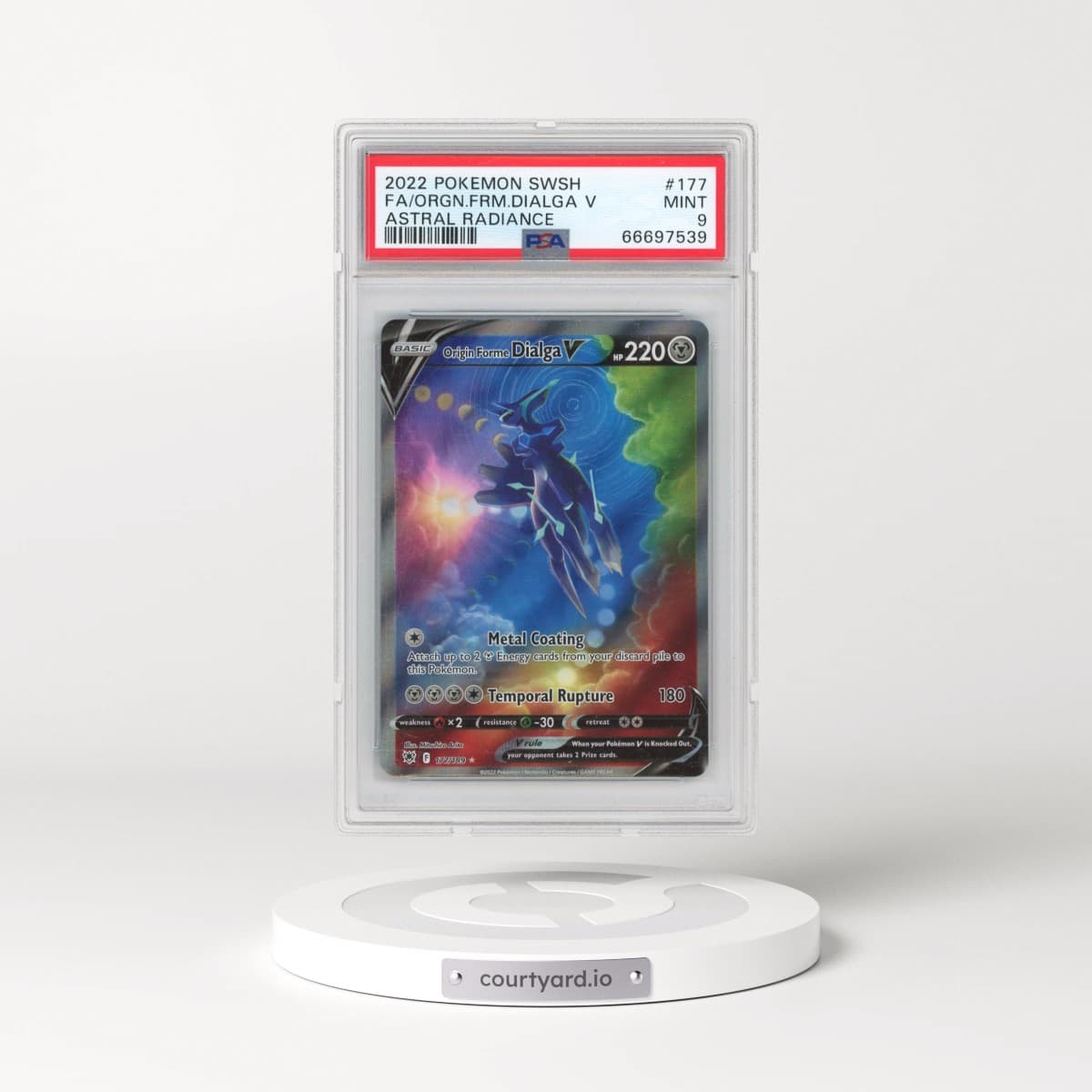 2022 Pokémon Sword & Shield Astral Radiance #177 Origin Forme Dialga V - Holo Full Art (PSA 9 MINT)
