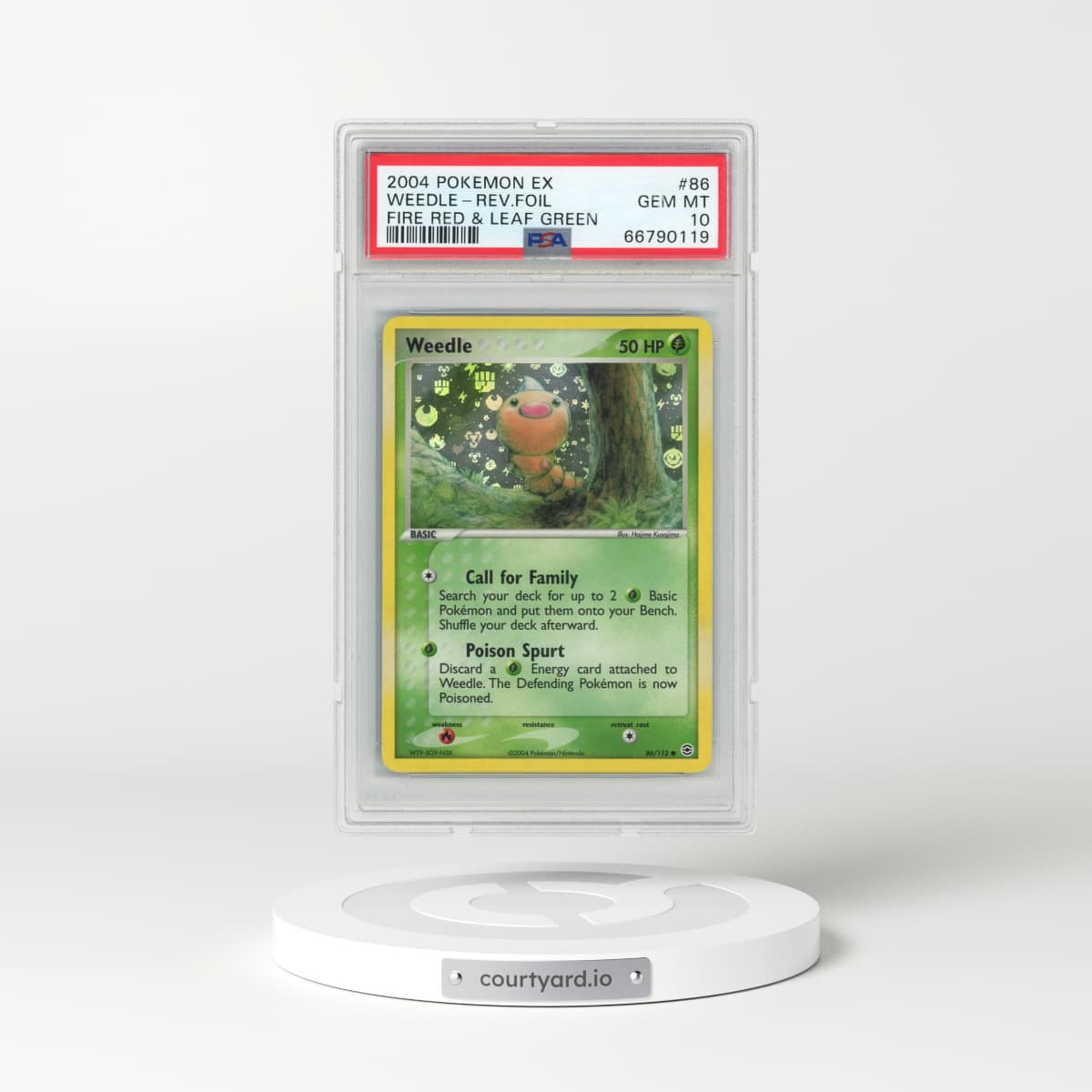 2004 Pokémon EX Fire Red & Leaf Green #86 Weedle - Reverse Foil (PSA 10 GEM MINT)