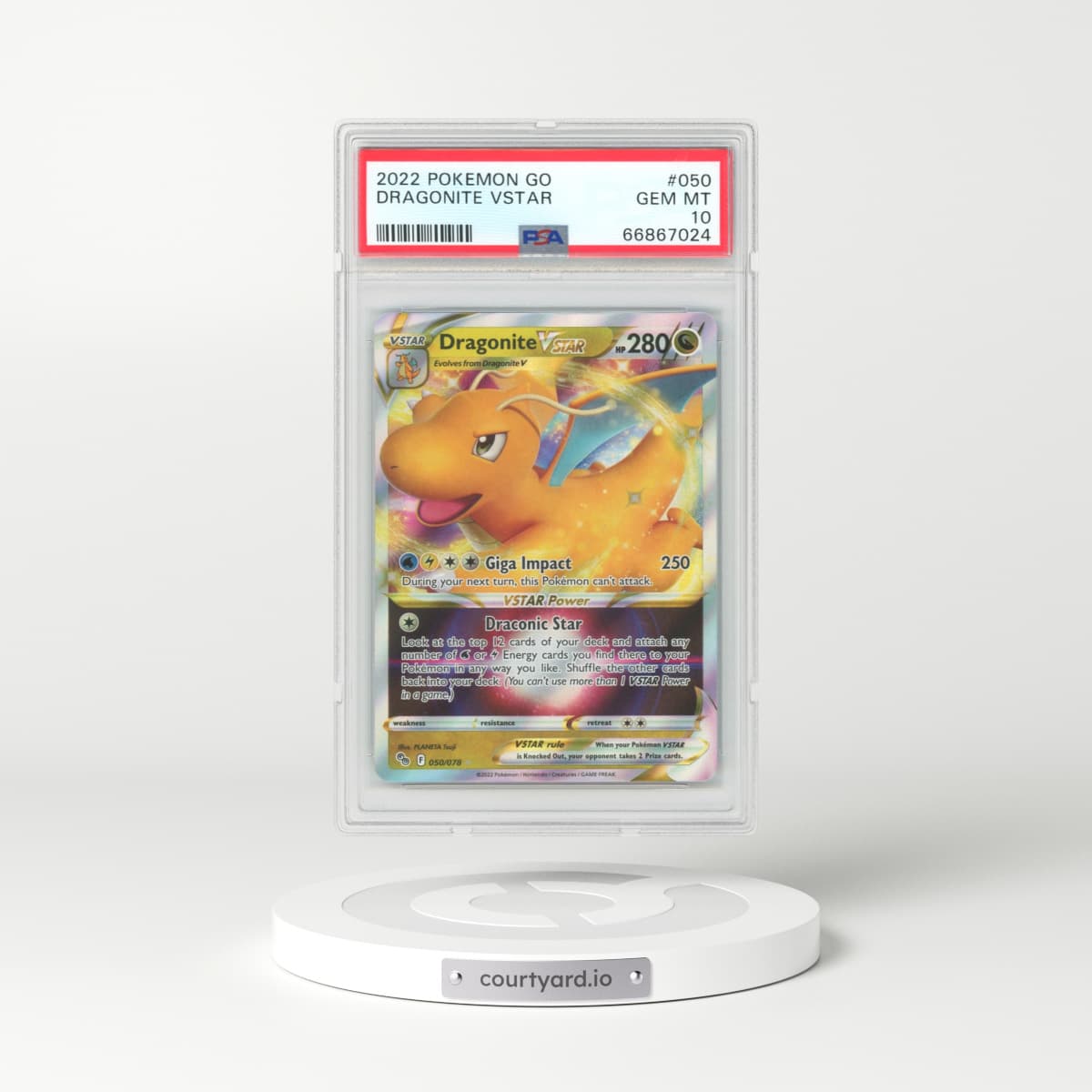 2022 Pokémon Go #50 Dragonite VSTAR - Full Art Holo (PSA 10 GEM MINT)
