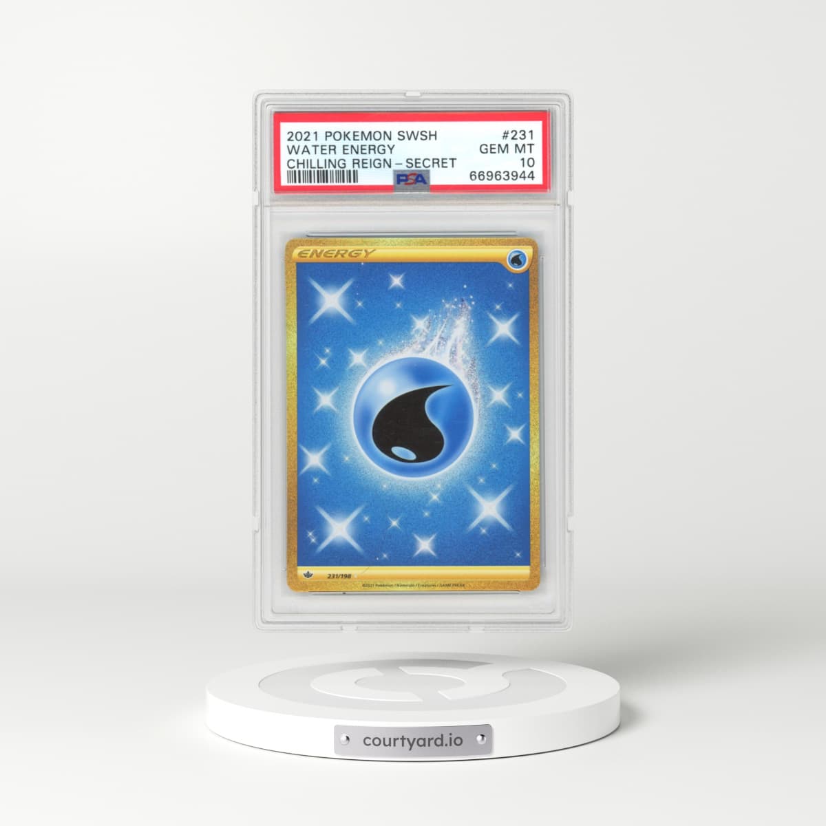 2021 Chilling Reign #231 Water Energy - Secret Rare Holo (PSA 10 GEM MINT)