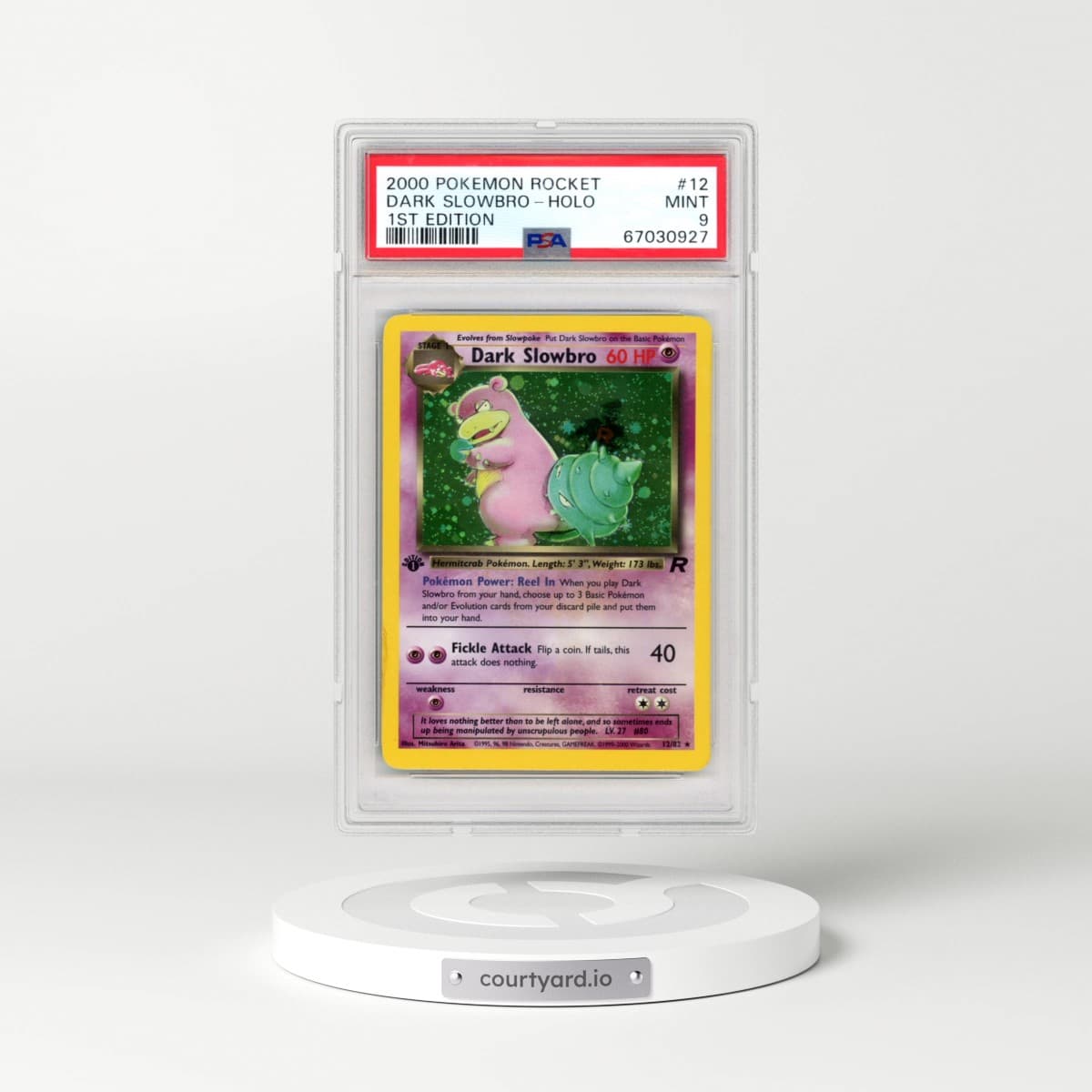 2000 Pokémon Rocket #12 Dark Slowbro - 1st Edition Holo (PSA 9 MINT)