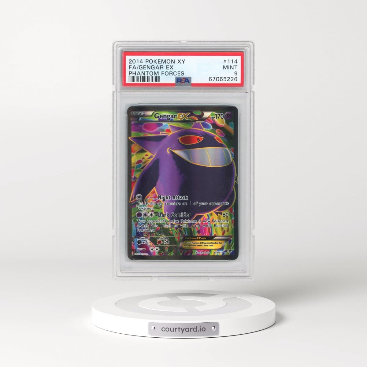 2014 Pokémon XY Phantom Forces #114 Gengar EX - Holo Full Art (PSA 9 MINT)