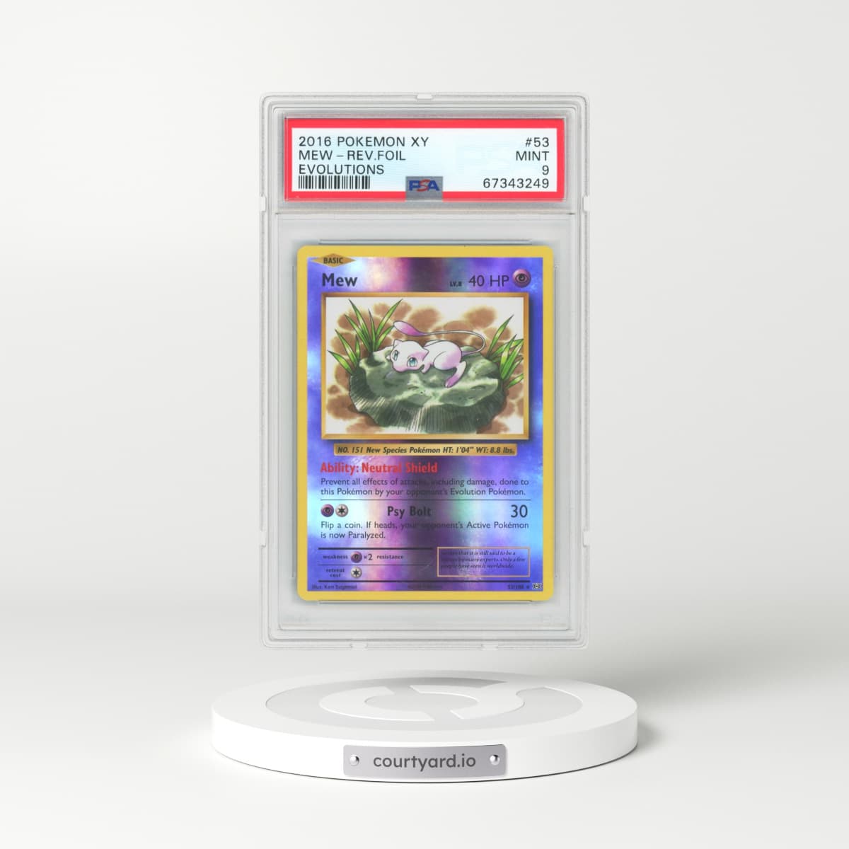 2016 Pokémon XY Evolutions #53 Mew - Reverse Foil (PSA 9 MINT)