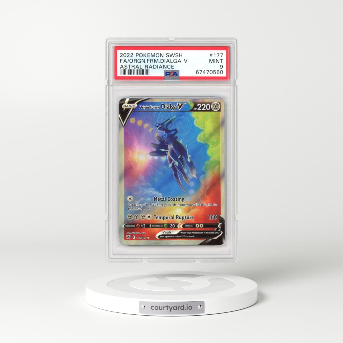 2022 Astral Radiance #177 Origin Forme Dialga V (PSA 9 MINT)