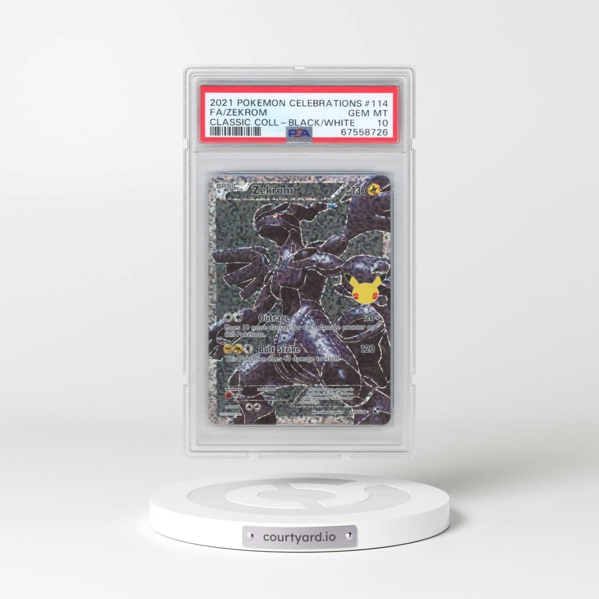 2021 Pokémon Celebrations Classic Collection #114 Zekrom - Full Art (PSA 10 GEM MINT)