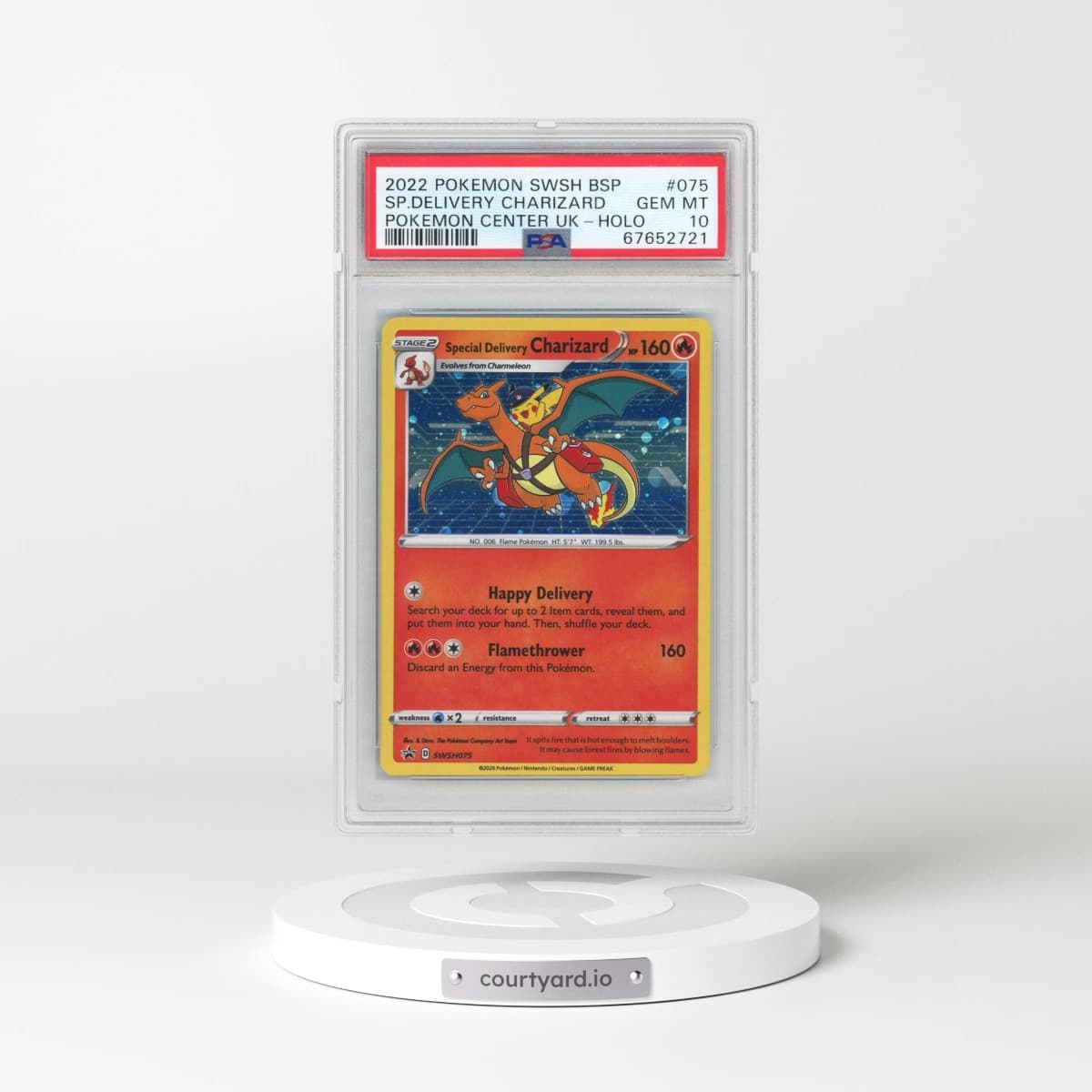 2022 Pokémon Swsh Black Star Promo #075 Special Delivery Charizard - Holo Pokemon Center United Kingdom (PSA 10 GEM MINT)