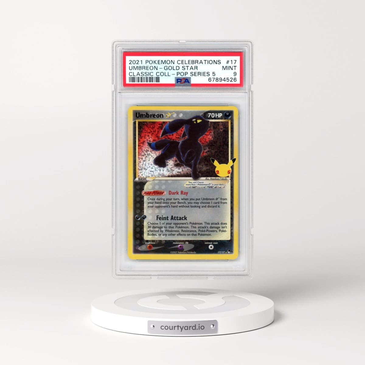 2021 Pokémon Celebrations Classic Collection #17 Umbreon-Gold Star (PSA 9 MINT)
