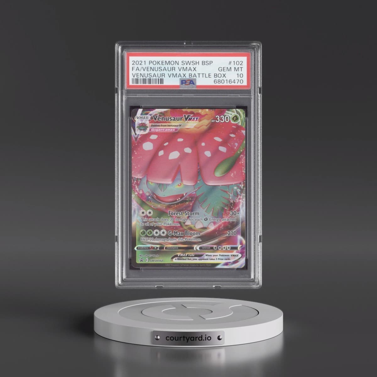 2021 Pokémon Swsh Black Star Promo #102 Venusaur Vmax - Full Art Venusaur Vmax Battle Box (PSA 10 GEM MINT)