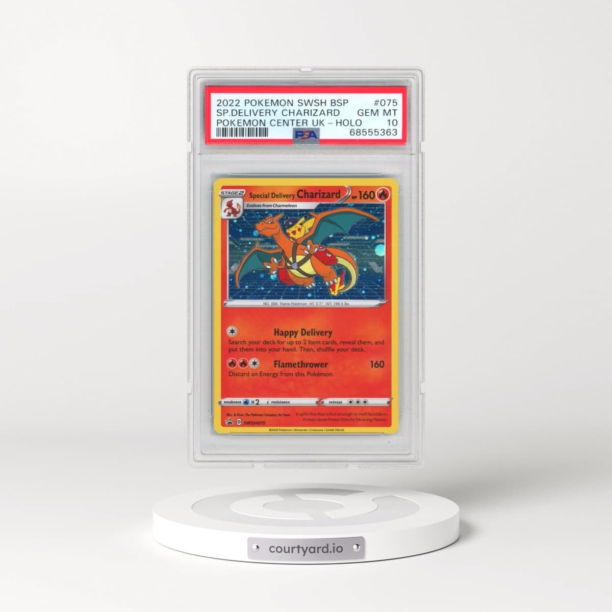 2022 Pokémon Swsh Black Star Promo #075 Special Delivery Charizard - Holo Pokemon Center United Kingdom (PSA 10 GEM MINT)