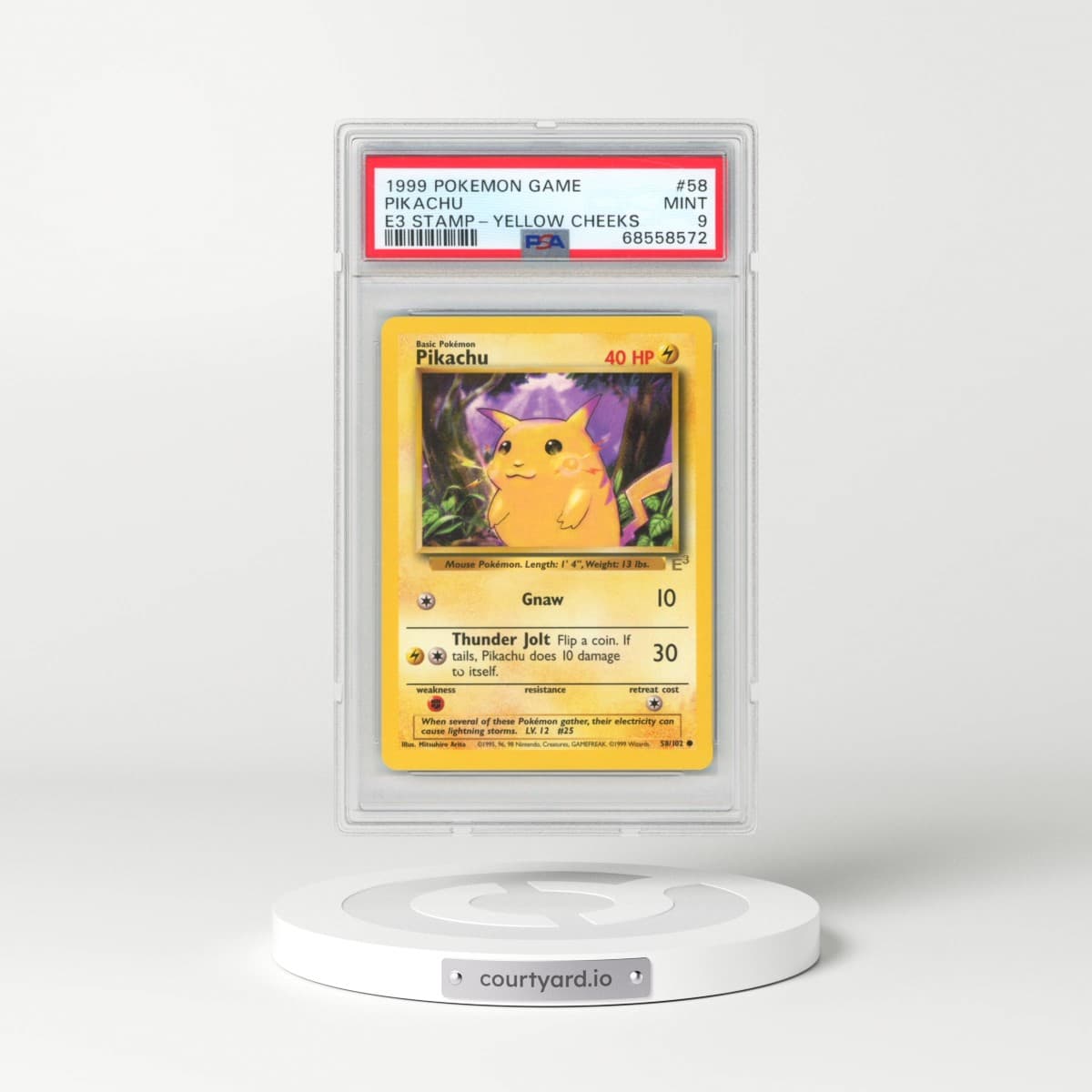 1999 Pokémon Game #58 Pikachu - E3 Stamp-Yellow Cheeks (PSA 9 MINT)