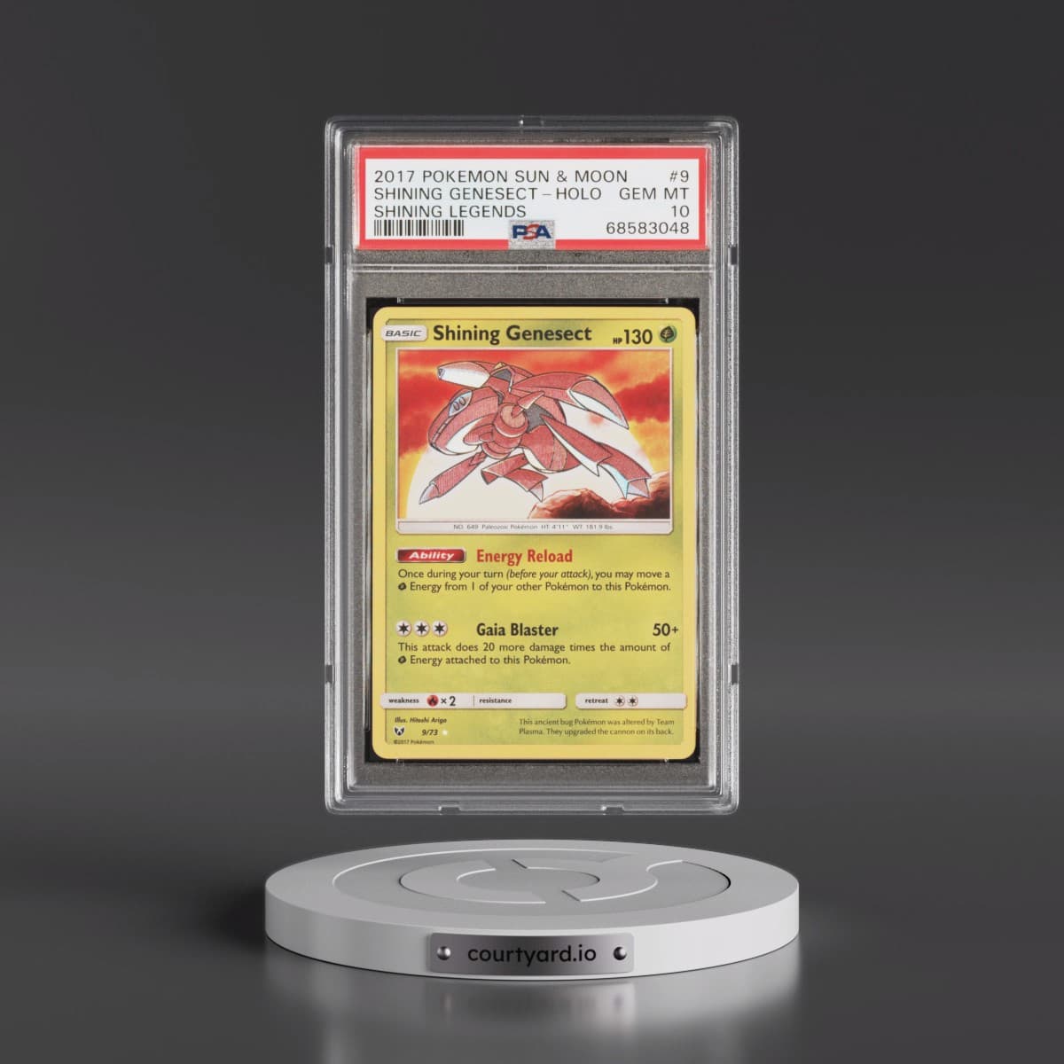 2017 Pokémon Sun & Moon Shining Legends #9 Shining Genesect - Holo Holo (PSA 10 GEM MINT)