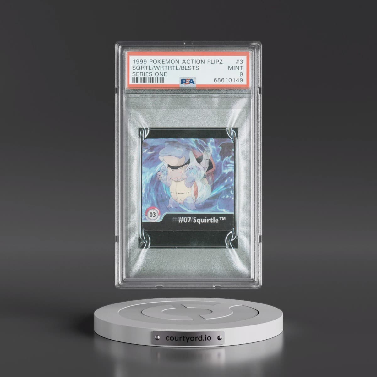 1999 Pokémon Action Flipz Series One #3 Blastoise/Squirtle/Wartortle (PSA 9 MINT)