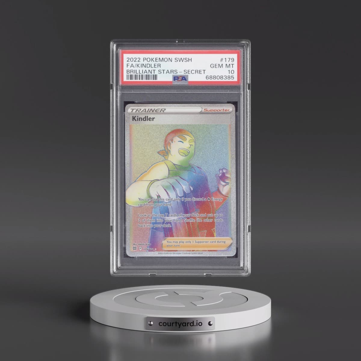 2022 Pokémon Sword & Shield Brilliant Stars #179 Kindler - Full Art Secret (PSA 10 GEM MINT)