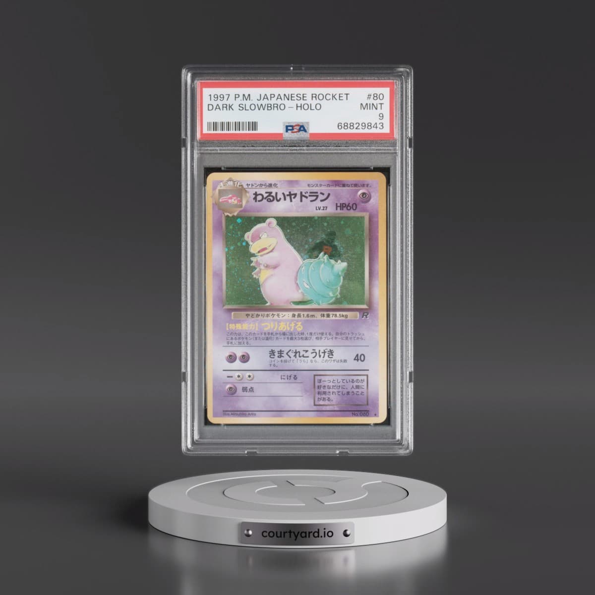 1997 Pokémon Rocket #80 Dark Slowbro - Holo (PSA 9 MINT)