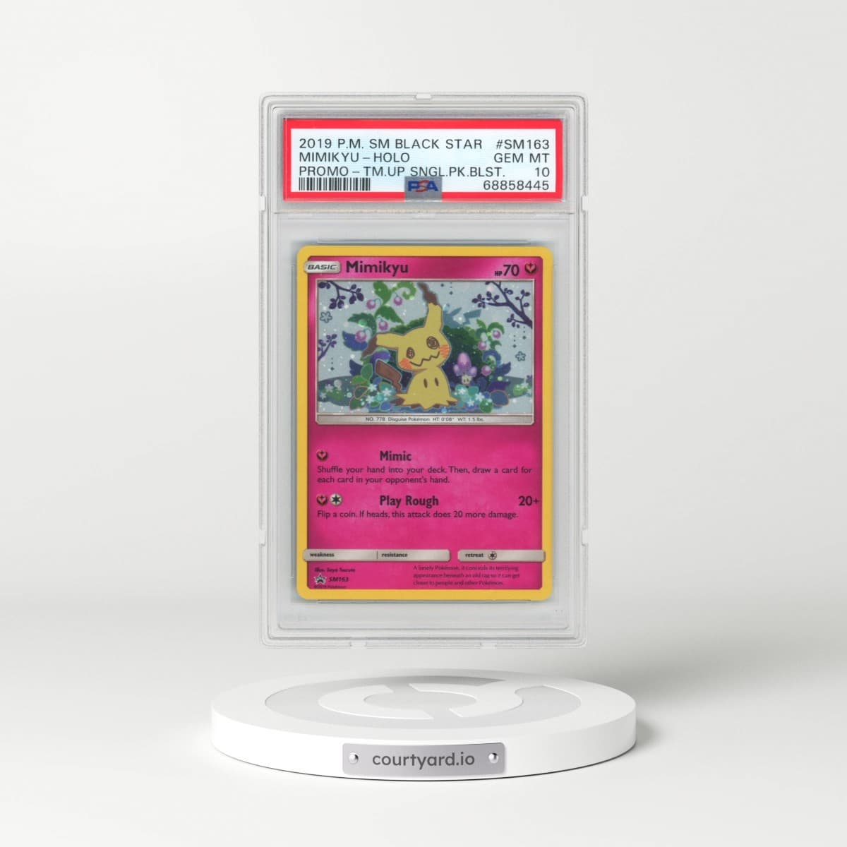 2019 Pokémon SM Black Star Promo #SM163 Mimikyu - Holo Team Up Single Pack Blisters (PSA 10 GEM MINT)
