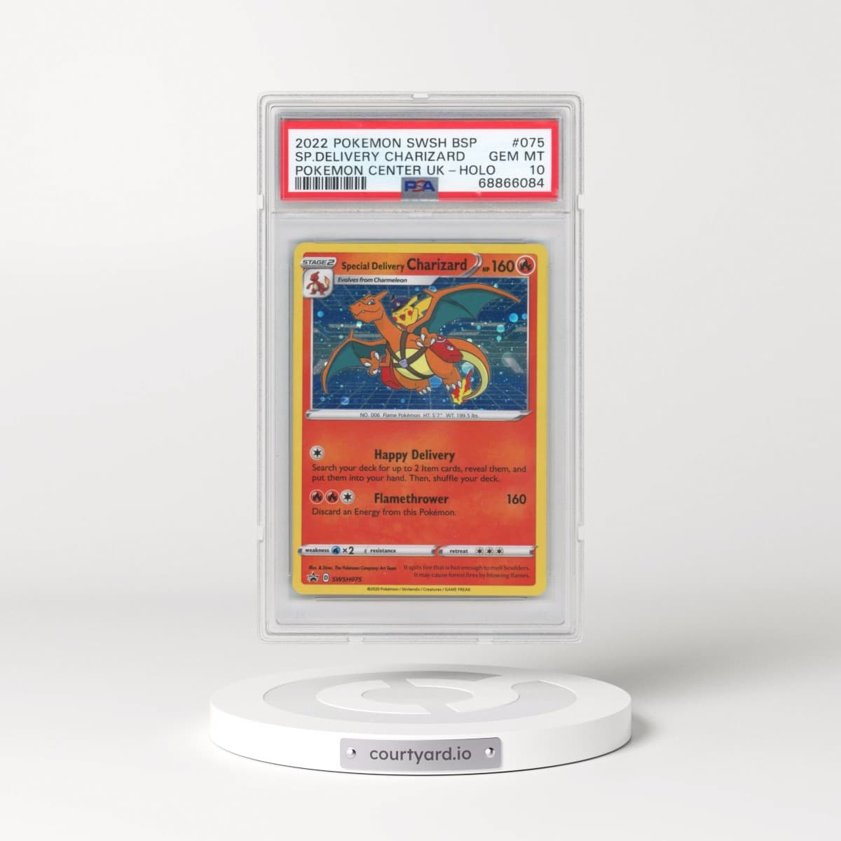 2022 Pokémon Swsh Black Star Promo #075 Special Delivery Charizard - Holo Pokemon Center United Kingdom (PSA 10 GEM MINT)