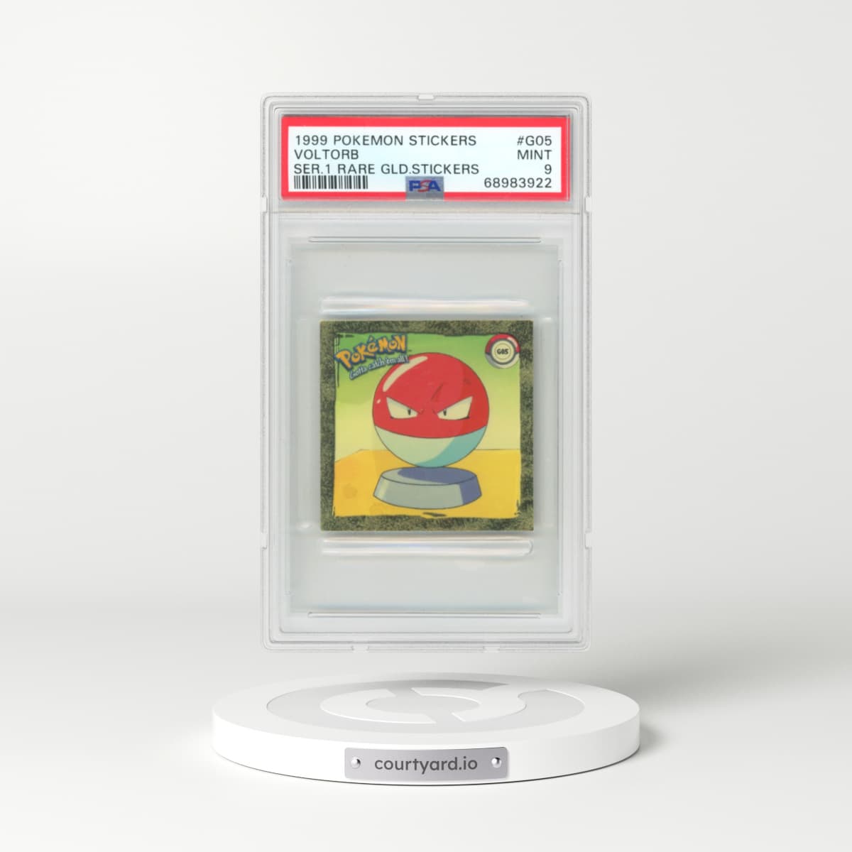 1999 Stickers Series 1 Rare Gold Stickers #G05 Voltorb (PSA 9 MINT)