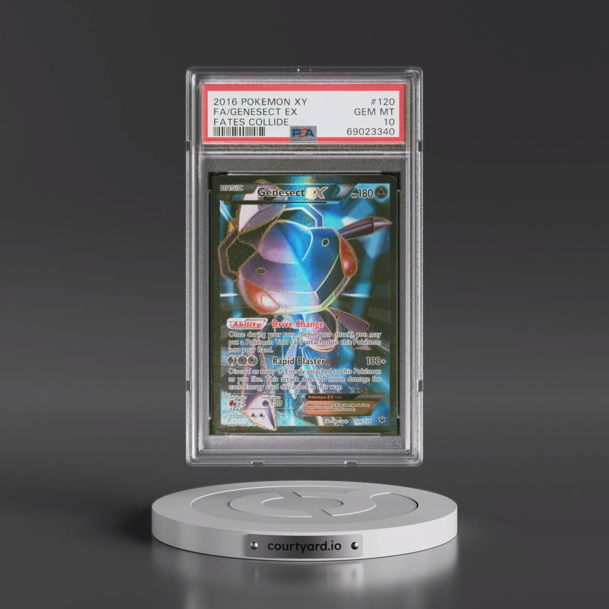 2016 Pokémon XY Fates Collide #120 Genesect EX - Holo Full Art (PSA 10 GEM MINT)
