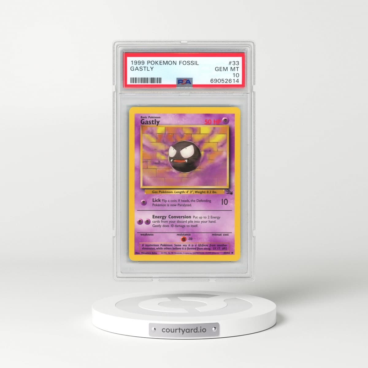 1999 Pokémon Fossil #33 Gastly (PSA 10 GEM MINT)