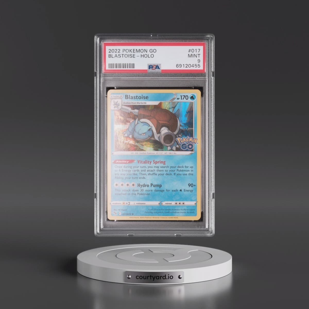 2022 Pokémon Go #017 Blastoise - Holo (PSA 9 MINT)