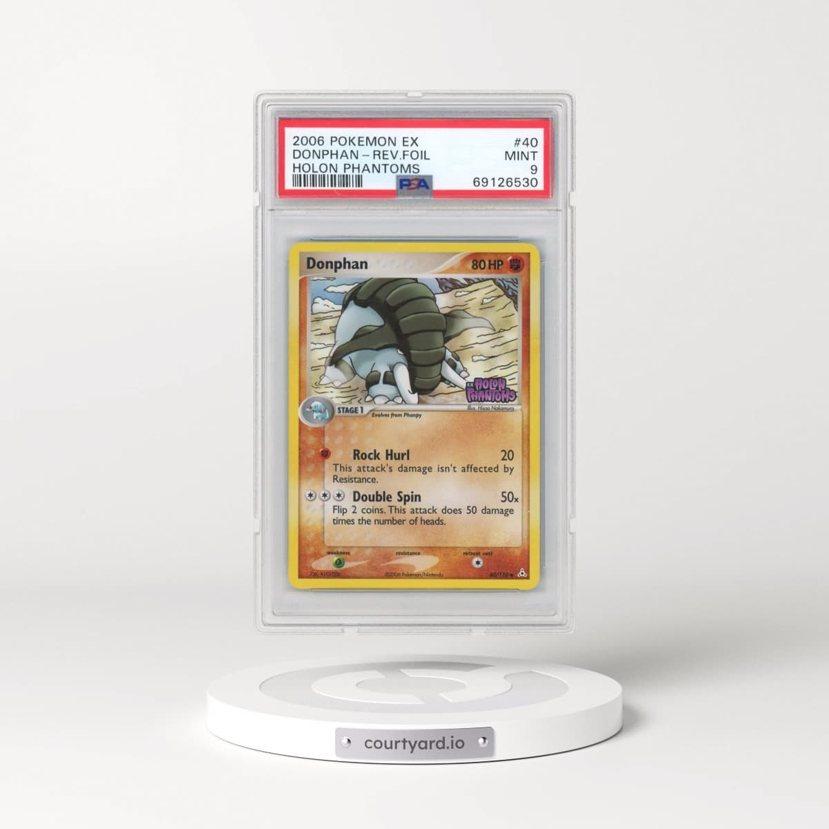 2006 Pokémon EX Holon Phantoms #40 Donphan - Reverse Foil (PSA 9 MINT)