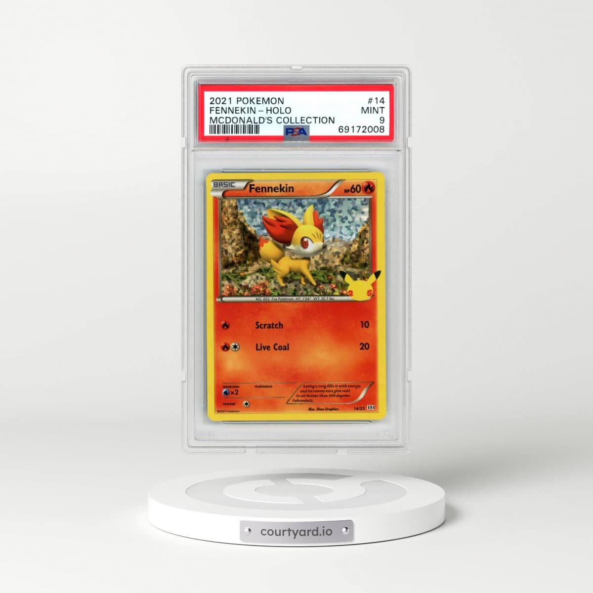 2021 Pokémon Mcdonald's Collection #14 Fennekin - Holo (PSA 9 MINT)