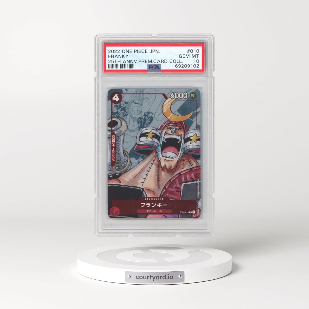2022 One Piece Japanese 25th Anniversary Premium Card Collection #010 Franky (PSA 10 GEM MINT)