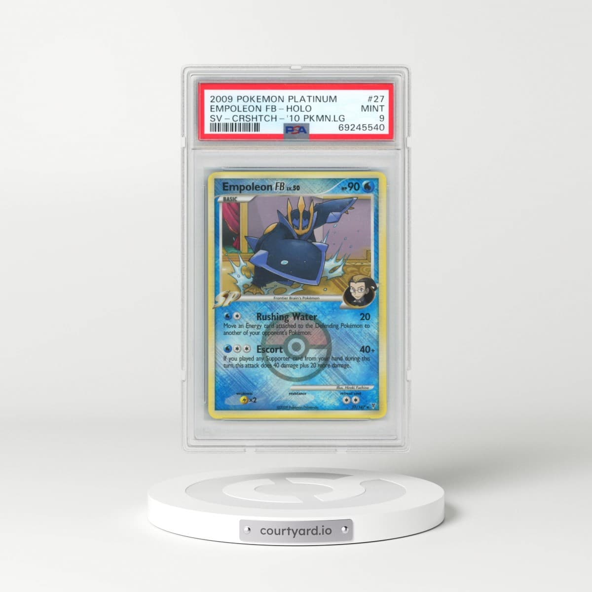 2009 Pokémon Platinum Supreme Victors #27 Empoleon FB - Holo Crosshatch-2010 Pokemon League (PSA 9 MINT)
