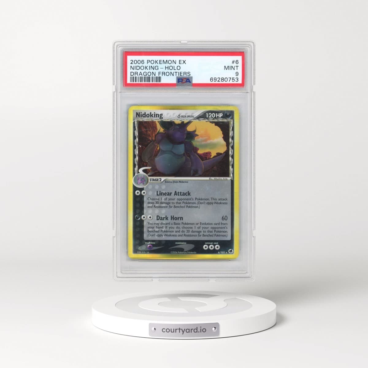 2006 Pokémon EX Dragon Frontiers #6 Nidoking - Holo (PSA 9 MINT)
